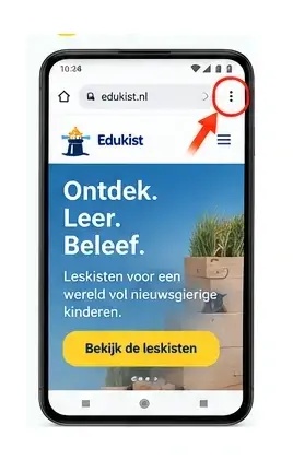Open het menu in Chrome