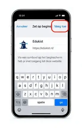 Tik op Voeg toe